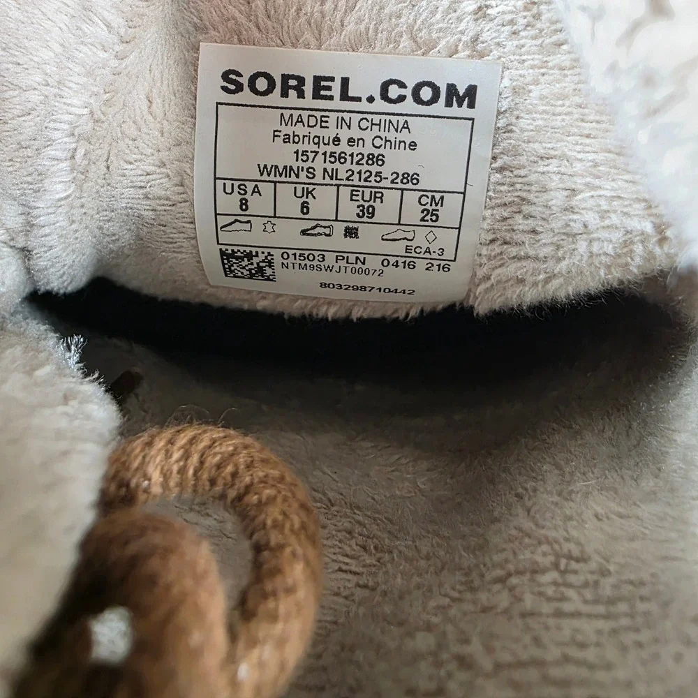 Sorel Women's Waterproof Leather Duck Boots‎ Lace Up Buckle Tan Brown Size 8